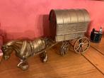 Chariot en cuivre avec cheval - déco avec rangement, Antiek en Kunst, Antiek | Brons en Koper, Ophalen of Verzenden, Koper