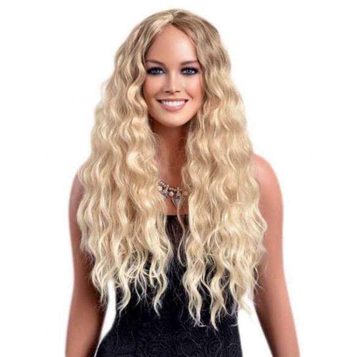 Mooie lange blonde pruik met golfjes model Lynne, Handtassen en Accessoires, Uiterlijk | Haarverzorging, Nieuw, Pruik of Haarverlenging