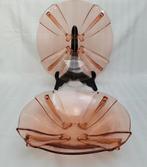 Bol et bol en verre pressé art déco de « Hermanova Hütte », Enlèvement ou Envoi