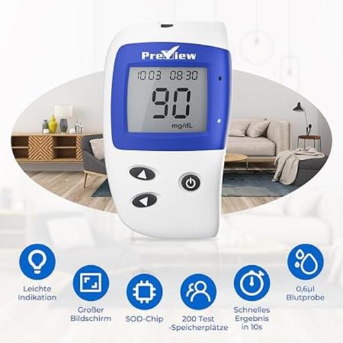 Glycometer mg/dL Bloedglucosemeter SNELLE GRATIS LEVERING, Hobby en Vrije tijd, Overige Hobby en Vrije tijd, Nieuw, Verzenden