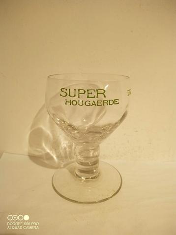 Ancien verre à bière peint Super Hougaerde 5/20L. Type Orval, Collections, Enlèvement ou Envoi, Comme neuf, Verre ou Verres, Autres marques