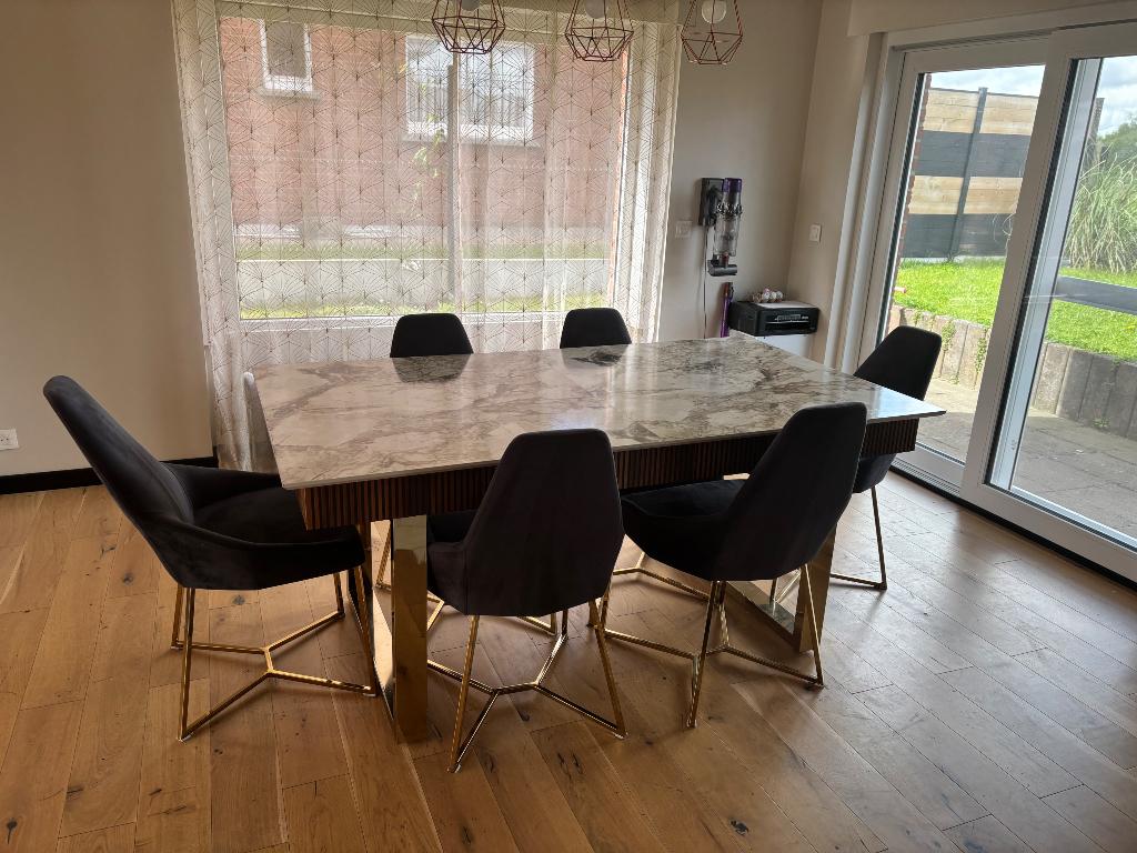 Lot de chaises en velours, Maison & Meubles, Chaises, Comme neuf, Enlèvement, Cinq, Six Chaises ou plus, Bleu