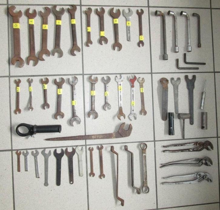 Lot de clés vintage, à fourche, à pipe, polygonales, etc., Autos : Divers, Outils de voiture, Utilisé, Enlèvement