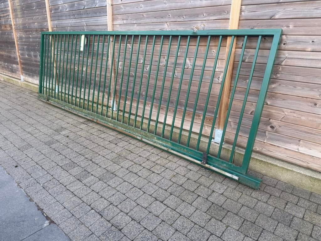 Schuifpoort 460x141 met lichte schade, Tuin en Terras, Tuinhekken en Hekwerk, Ophalen, Met poort, Gebruikt, Spijlenhekwerk