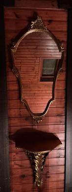 LOUIS XV VERGULDE KUIFSPIEGEL MET CONSOLE, Ophalen, Overige vormen, Minder dan 50 cm, Minder dan 100 cm