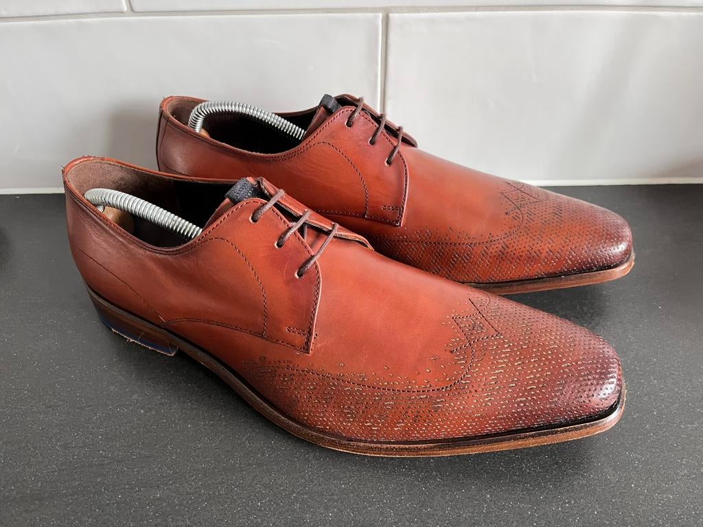 Floris van Bommel herenschoenen maat 8.5 / 42.5 H, Ophalen of Verzenden, Zo goed als nieuw, Bruin, Veterschoenen