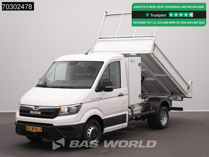 MAN TGE 5.120 Kipper met Kist Dubbellucht 3,5t Trekhaak Navi, Auto's, Bestelwagens en Lichte vracht, Bedrijf, Te koop, Achteruitrijcamera