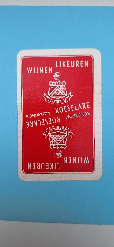 Speelkaart Roeselare_likeuren_rood_210, Verzamelen, Speelkaarten, Jokers en Kwartetten, Gebruikt, Speelkaart(en), Ophalen of Verzenden