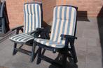 2 tuinstoelen verstelbaar, opplooibaar met kussens, Jardin & Terrasse, Chaises de jardin, Enlèvement, Utilisé, Synthétique, Ajustable