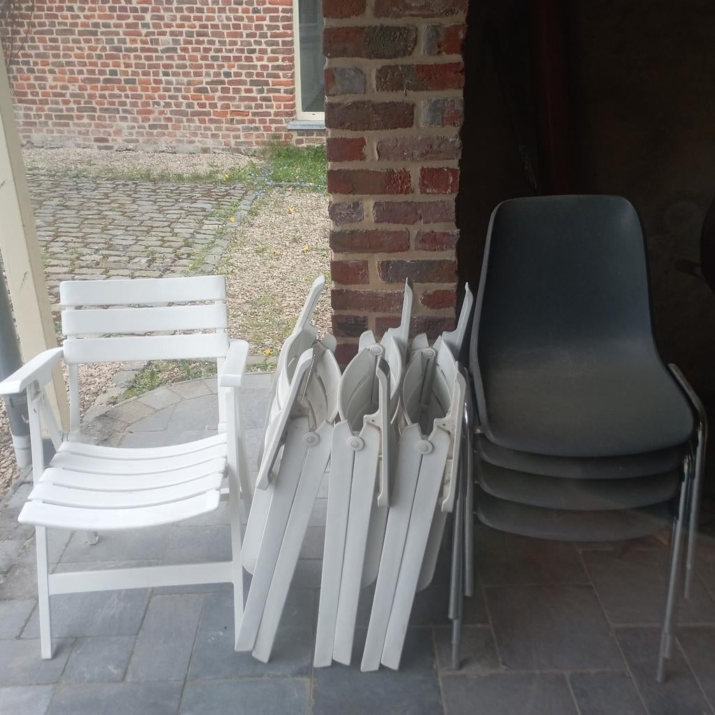Chaises, Enlèvement, Utilisé, Plastique, Pliant