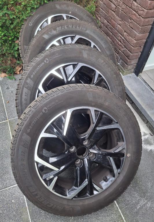 Set Winterbanden Michelin Alpin 6 + Velgen, Ophalen, Banden en Velgen, 17 inch, Winterbanden