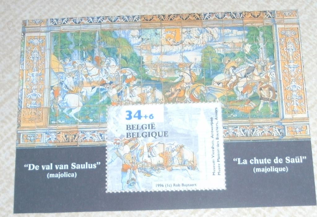 1 blokje de val van saulus, Frankeerzegel, Ophalen of Verzenden, Zonder stempel, Postfris