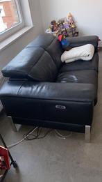 Duo-relax zwart lederen moderne zetel zo goed als nieuw, Enlèvement, Comme neuf