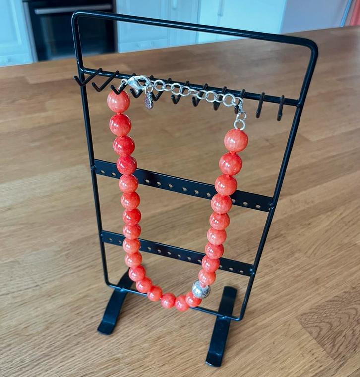 Collier de perles orange corail – Titto ~50 cm, Bijoux, Sacs & Beauté, Colliers, Utilisé, Orange, Réglable, Enlèvement ou Envoi