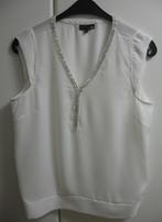 Wit bloesje met V-hals en strass, maat L, Kleding | Dames, Blouses en Tunieken, Verzenden, Zo goed als nieuw, Maat 42/44 (L), Wit