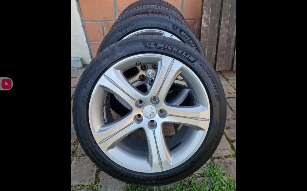 18 Peugeot-velgen, Auto-onderdelen, Banden en Velgen, Velg(en), Zomerbanden, 18 inch, 235 mm, Gebruikt, Ophalen