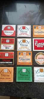 12 oude bieretiketten oud br. FACON bellegem, Ophalen