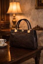 sac marron, vintage Sac en cuir véritable de serpent python, Enlèvement, Utilisé, Brun, Sac à main