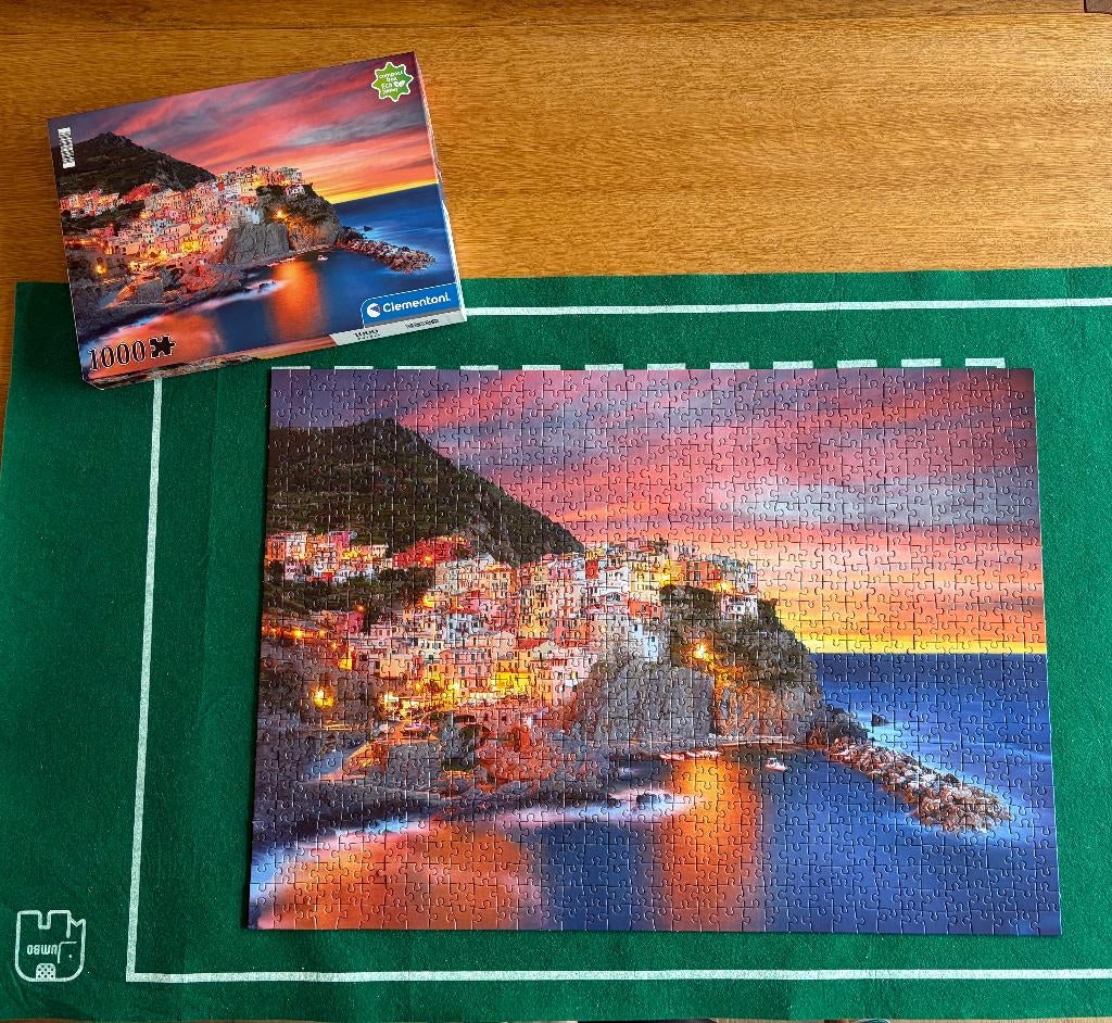 Clementoni puzzel Cinque Terre Manarola, 1000st - compleet!, Enlèvement ou Envoi, 500 à 1500 pièces, Comme neuf, Puzzle