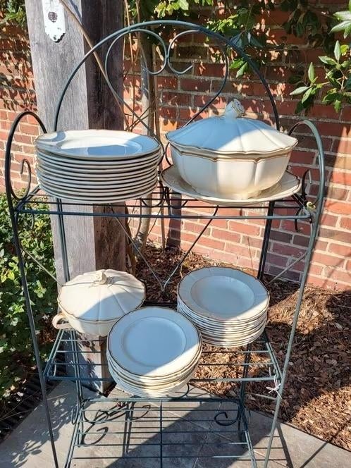 Prachtig 40-delig Antiek Servies Boch– 12 personen, Antiek en Kunst, Antiek | Servies compleet, Ophalen