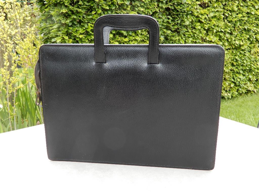 Porte-documents en cuir, Bijoux, Sacs & Beauté, Sacs | Sacs à bandoulière, Comme neuf, Noir, Cuir, Enlèvement