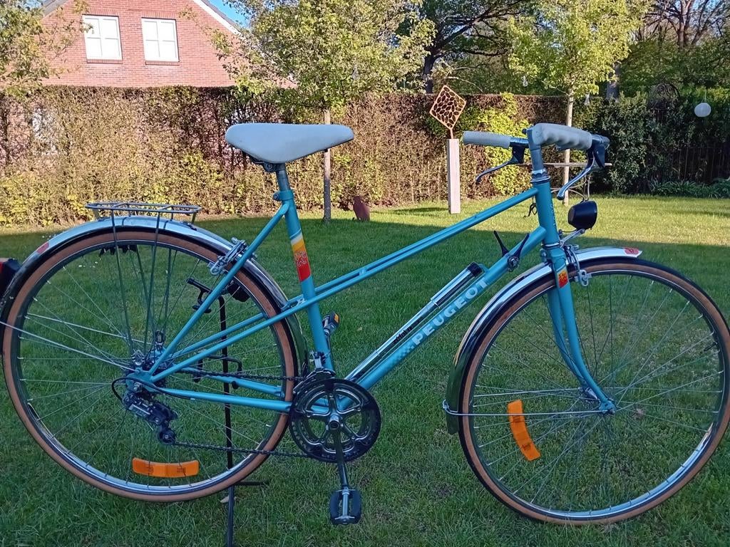 Vintage koersfiets, vintage damesfiets, Fietsen en Brommers, Ophalen, 28 inch, 10 tot 15 versnellingen, Velgrem