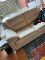 Lederen tweezits bank, Ophalen, Gebruikt, Tweepersoons, Rechte bank
