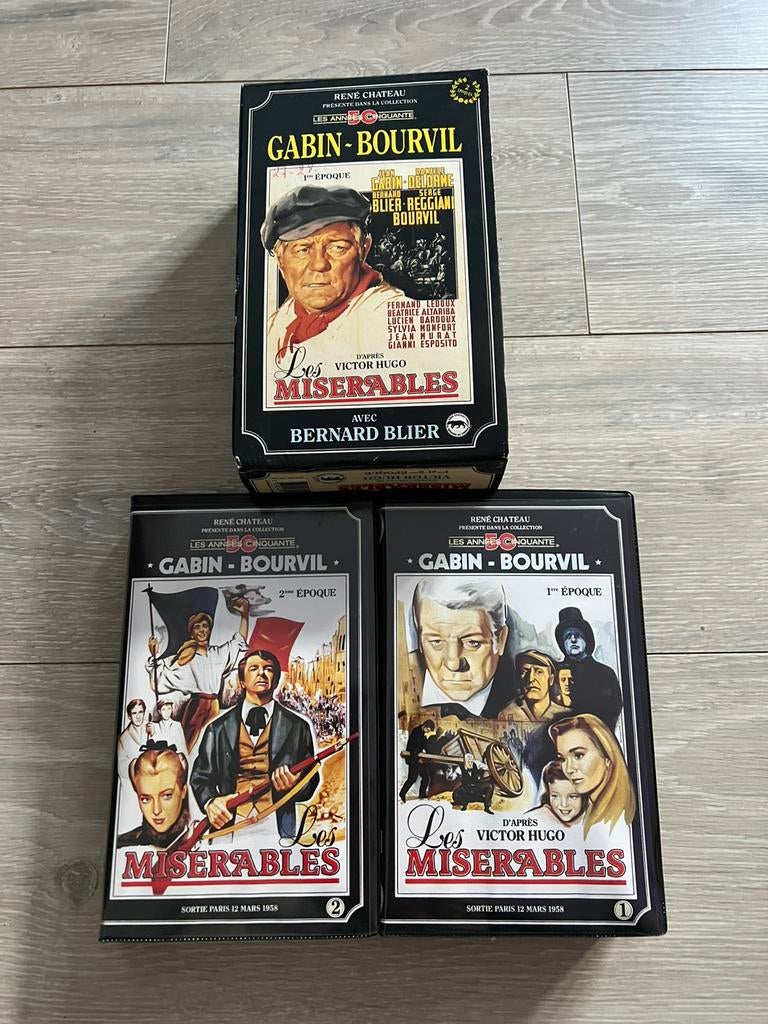 Vhs Les Miserables 1958 2 Video’s, Ophalen, Zo goed als nieuw, Overige genres