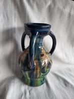 Vase en céramique bleu, vert et jaune, Enlèvement ou Envoi