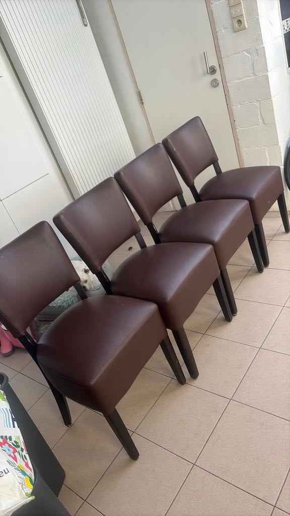4 chaise en cuir, Maison & Meubles, Chaises, Enlèvement, Comme neuf, Cuir