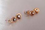 oorstekers goud met witte diamantjes, Handtassen en Accessoires, Oorbellen, Nieuw, Ophalen of Verzenden, Knopjes of Stekers, Goud