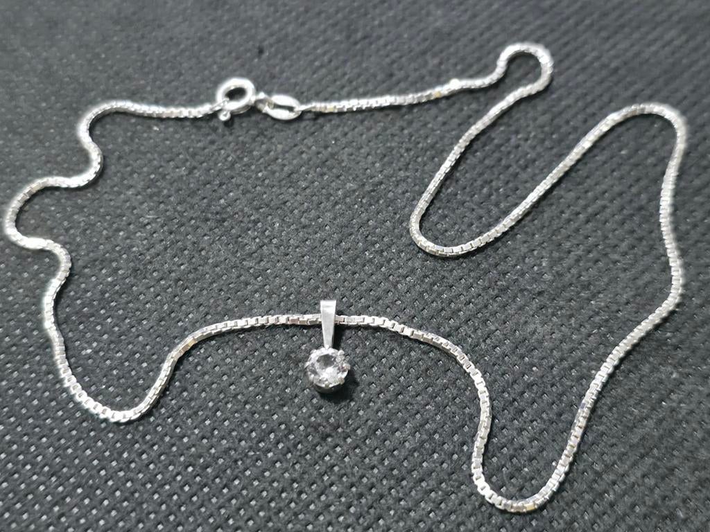 Nieuwe Zilver Ketting, Handtassen en Accessoires, Kettingen, Ophalen of Verzenden, Nieuw, Zilver, Zilver