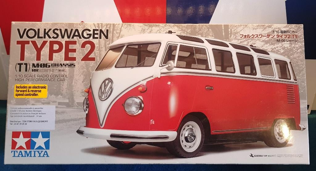 Tamiya VW Bus Type 2 (T1) Samba M-06 # 58668 , Nieuw (NIB), Elektro, Verzenden, Nieuw, Schaal 1:10