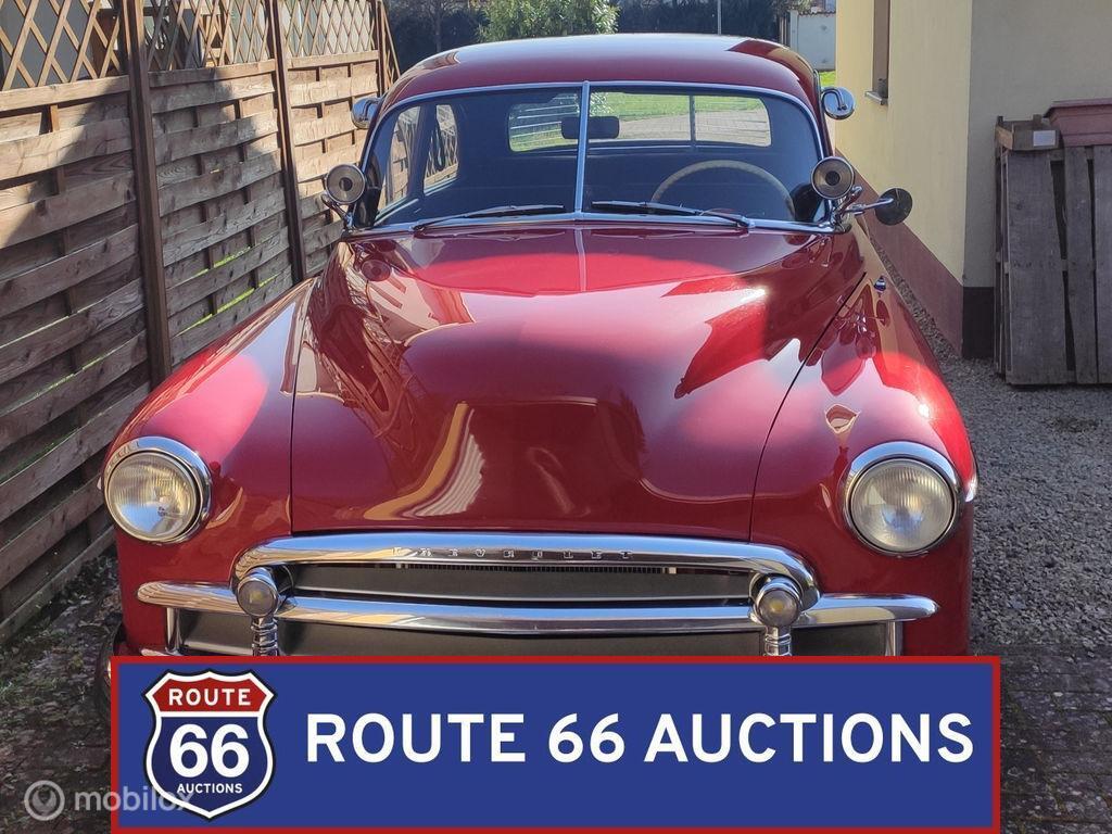 Chevrolet Styleline Deluxe | 1950 | Route 66 Auctions, Auto's, Chevrolet, Zwart, Bedrijf, Handgeschakeld