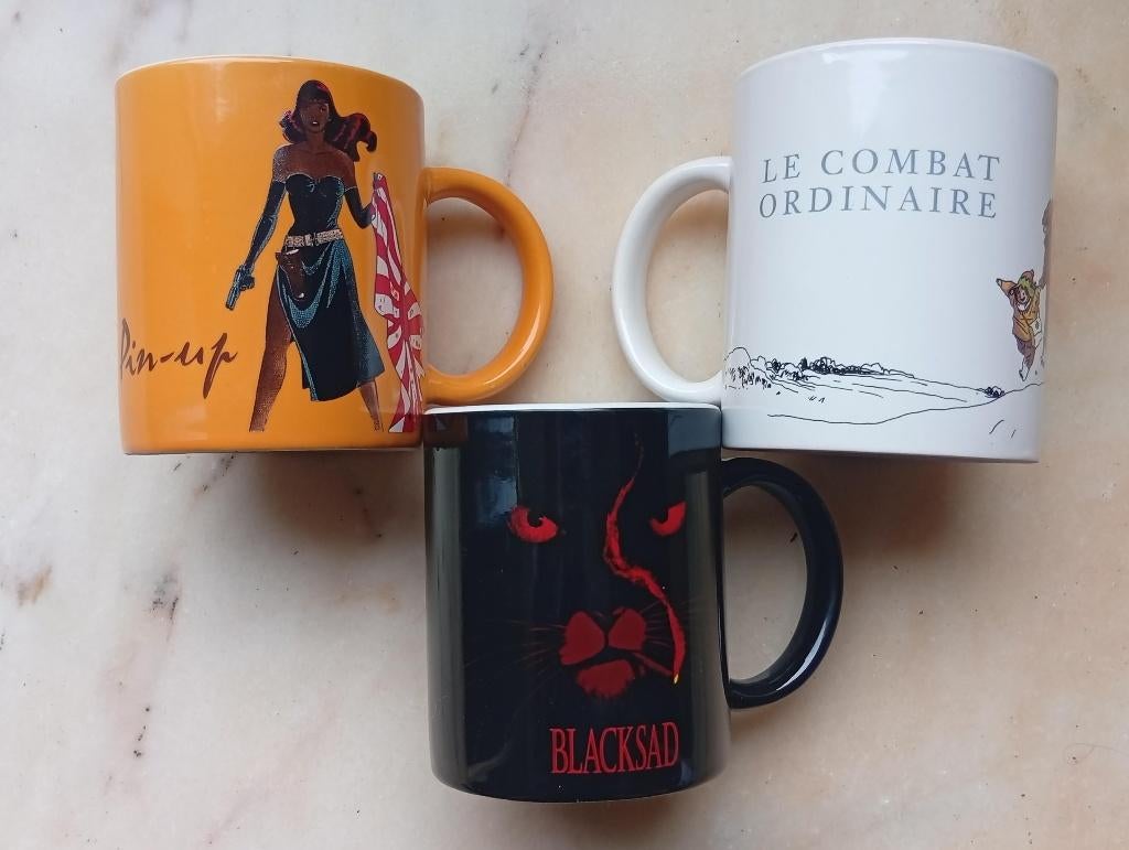 3 superbes mugs : Pin-up, Blacksad, Le combat ordinaire., Ophalen of Verzenden, Overige figuren, Nieuw, Gebruiksvoorwerp