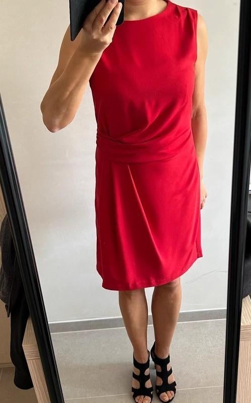 Rode draped jurk NIEUW, Maat 38/40 (M), WE Fashion, Nieuw, Ophalen of Verzenden