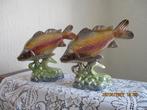 Paire de poissons Bequet en céramique année 50., Antiquités & Art, Enlèvement