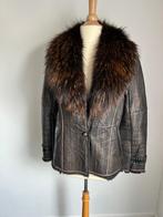 Dames vest in lakleer met bontkraag, Bruin, Ophalen of Verzenden, Zo goed als nieuw, ANDERE