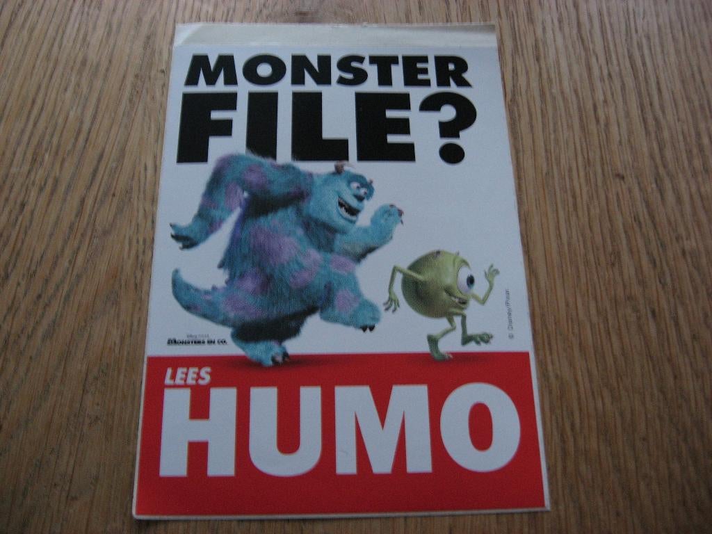 Monsters en co. Monster File? Humo 11,5 x 16,5 cm Sticker, Ophalen of Verzenden, Nieuw, Film, Tv of Omroep