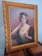 Handgeschilderd dame portret met golvend haar, Ophalen