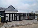 Lamellen houtlook schuifpoort of draaipoort incl montage, Tuin en Terras, Ophalen, Nieuw, IJzer, Schuifpoort