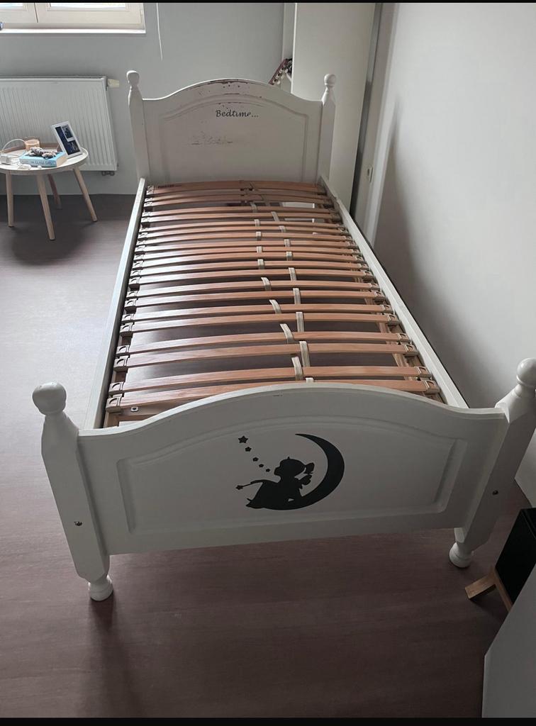 eenpersoonsbed, Huis en Inrichting, Ophalen, Gebruikt, Eenpersoons, Wit