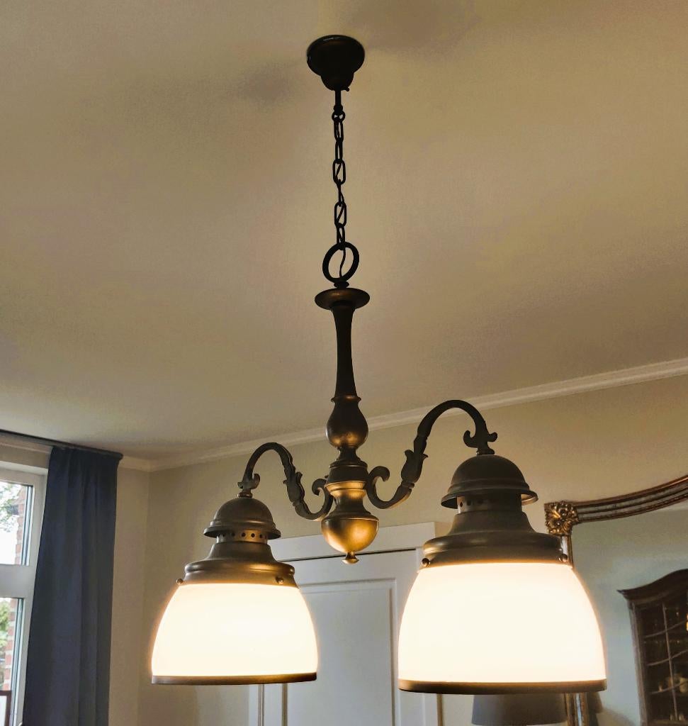 kroonluchter, Huis en Inrichting, Lampen | Kroonluchters, Gebruikt, Glas, Metaal, Ophalen