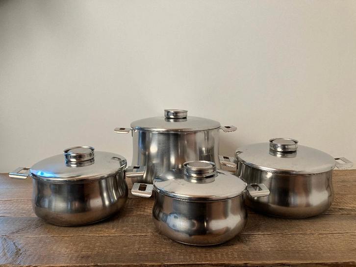 Set kookpotten van Demeyere, Huis en Inrichting, Keuken | Potten en Pannen, Gebruikt, Pannenset, Inox, Keramische plaat, Ophalen of Verzenden