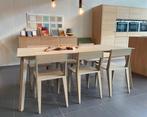 Eettafel en stoelen in massieve eik, Ophalen, Eikenhout, Nieuw, 50 tot 100 cm