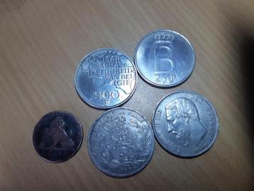 Lot de 5 Pieces Royaume Belgique  beschikbaar voor biedingen