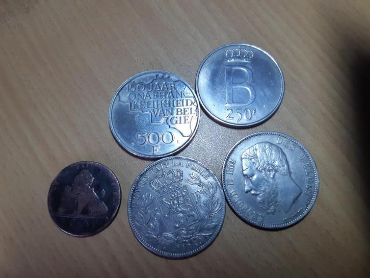 Lot de 5 Pieces Royaume Belgique, Verzamelen, Overige Verzamelen, Zo goed als nieuw, Ophalen