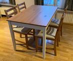 Eettafel voor 4 personen IKEA Lerhamn hout/wit, Ophalen, Gebruikt, 100 tot 150 cm, 50 tot 100 cm