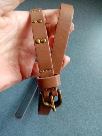 nieuw bruin - camel smalle riem ceintuur 75cm breedte 1,5cm