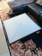 Moderne metalen salontafel met melkglas 90cm/90cm, Moins de 50 cm, Verre, 50 à 100 cm, Enlèvement